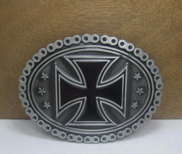 Biker Chain Black Cross Buckle